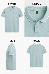 Men's Casual Solid Breathable Polyester Cotton Knitted Fabric <b>Shirts</b> with Digital Printing Front Logo <b>Half</b> Sleeve ODM Supply - Product Image 2