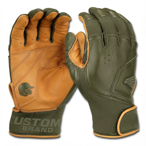 Gants de frappe de baseball personnalisés avec logo, prix de gros, paume en cuir, haute résistance, extensibles, pour tous les temps, gants de frappe de softball - Product Image 5