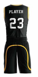 Uniforme de Baloncesto Transpirable de Alta Calidad, Diseños Personalizados, 100% Poliéster, Sin Mangas, Venta al Por Mayor - Product Image 3