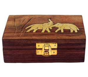 Joyero de madera hecho a mano para mujer, organizador de joyas, decoración de elefante, hermosos regalos, joyería segura y libre de polvo, hermosa paz - Product Image 3