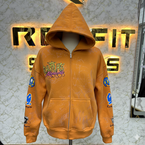 Marque privée Logo personnalisé Sweat à capuche zippé le plus demandé Puff Imprimé fabriqué en usine Sweats à capuche à bas prix pour hommes Sweats à capuche pour hommes - Product Image 1
