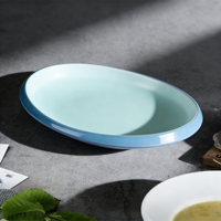 Assiettes et bols en mélamine écologiques personnalisés pour restaurants, vaisselle ovale, assiettes à dessert