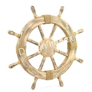 ล้อหมุนเรือทรงกลมเป็นมิตรต่อสิ่งแวดล้อมงานฝีมือทำจากไม้สำหรับตกแต่งภายในบ้านคาเฟ่ร้านอาหาร - Product Image 1
