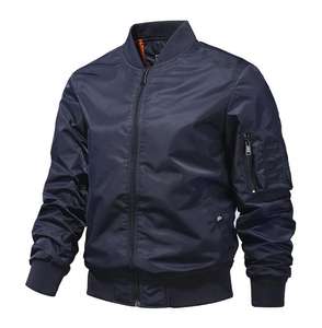 Blouson aviateur léger pour hommes fermeture à glissière en tissu respirant idéal pour les vêtements décontractés voyage marche et fitness en plein air - Product Image 3