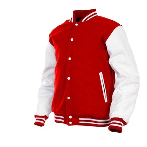 Precio al por mayor por encargo de los hombres de alta calidad Letterman chaqueta de lana con capucha tela de lona barato equipo de béisbol Versity chaquetas - Product Image 1