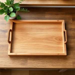 Plateau à café en bois Plateau en bois léger Plateau de service en bois Plateau à thé ACacia sculpté pour une utilisation en cuisine Fête en gros - Product Image 3