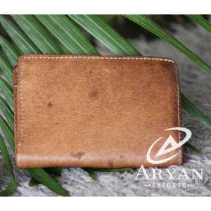 Manbang — portefeuille en cuir véritable pour hommes, Vintage, couleur marron, souple, unisexe - Product Image 1