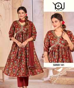 Nouveau design à la mode indien et pakistanais vêtements floraux coupe Alia costume pour tenue décontractée disponible au prix de gros par exportation en inde - Product Image 5