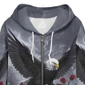 Sudadera con Capucha de Invierno para Mujer, Tejido de Rizo, Ligera, Transpirable, de Secado Rápido, Ecológica, con Logotipo Frontal Personalizable por Sublimación, Diseño de Águila - Product Image 6