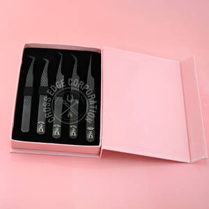 Best Seller Black Point Fiber Tip Eyelash Extension Tweezers Fine X Boot Moon Curved Stainless Steel Lash <b>Tool</b> - Product Image 6