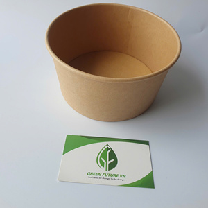 Disposable Round Kraft Paper Bowl with PET Lid 500ml/750ml/1000ml for <b>Snack</b> Salad Fruits Food <b>Container</b> With good price - Product Image 1