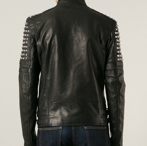 2024 hiver femmes et hommes en cuir véritable moto Faux cuir col montant vestes à glissière - Product Image 4