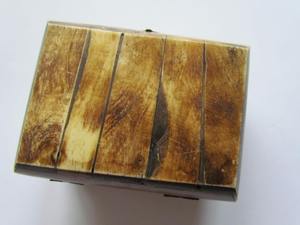 Caja organizadora de joyería de hueso Hexagonal de estilo náutico para mujer, piedra de doble tono, incrustaciones de latón, diseño de Animal pulido, artesanías naturales - Product Image 2