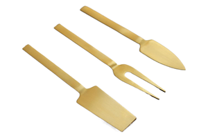 Bulk Price Gold PVD <b>Cheese</b> <b>Set</b> of 3 Pieces Stainless Steel <b>Cheese</b> Accessory With Custom Logo From India - Product Image 4