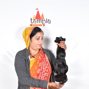 Extensiones de Cabello Humano Indio Sin Procesar, Color Natural, Sin Procesar, Venta al por Mayor, 100% Cutícula Alineada, Trama Doble a Máquina - Product Image 4