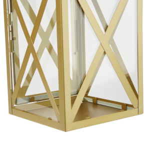 Decoración moderna de iluminación para jardín y hogar, nuevo diseñador, pilar de cristal transparente, candelabros, banda cruzada de Metal de hierro de color dorado - Product Image 4