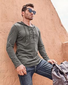 Sudaderas con capucha de manga larga para hombre personalizadas 100% algodón invierno Color sólido Vintage elegante al aire libre Casual transpirable ligero pulóveres - Product Image 6