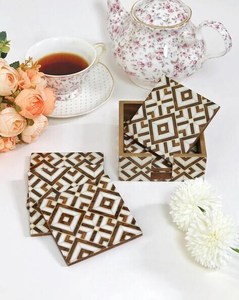 Dessous de verre en bois du meilleur design Dessous de verre tendance en résine style Love faits à la main en Inde - Product Image 3