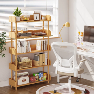 ตู้หนังสือเปิดทันสมัยชั้นเก็บหนังสือชั้นไม้ชั้นวางสำหรับห้องนอนห้องนั่งเล่นแบบพกพาอเนกประสงค์ - Product Image 4