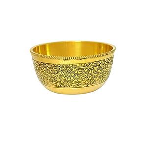 Nuevo tazón para servir martillado más vendido, tazón para servir alimentos de metal de alta calidad con chapado en oro a precio al por mayor - Product Image 3