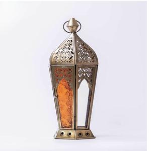 Lanternes décoratives de style marocain en laiton antique, en verre coloré, pour le sol et à suspendre, pour le Ramadan et Noël 2026 - Product Image 4