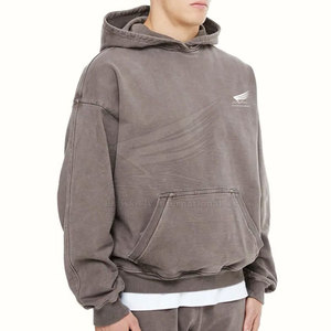 เสื้อฮู้ดดี้ผ้าฝ้าย 100% สำหรับฤดูหนาว ซักแบบ Stone Wash สีและโลโก้สั่งทำได้ คุณภาพสูง บริการ OEM - Product Image 3