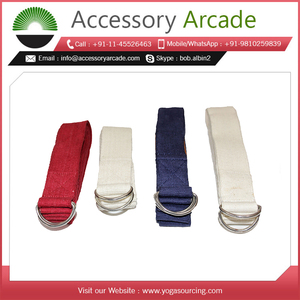 Ceinture d'exercice de fitness multicolore à double anneaux en D réglables en coton avec options personnalisables et livraison rapide - Product Image 6