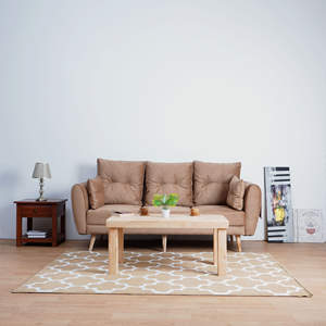 Kobe โซฟาไม้3-Seater หรูหราสะดวกสบายเรียบง่ายออกแบบทันสมัยสำหรับวิลล่าอพาร์ทเม้นยิมห้องครอบครัวโรงพยาบาล - Product Image 1