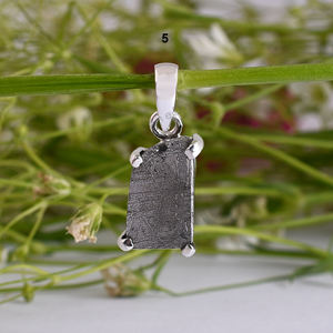 Colgante de Piedra Meteorito de Gema Natural, Colgante de Plata de Ley, Joyería Hecha a Mano, Regalo para Ella, Joyería al por Mayor - Product Image 6