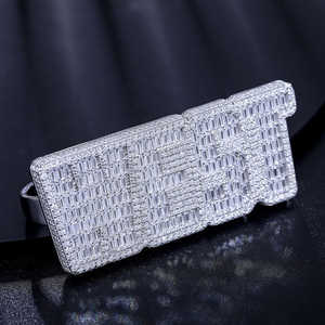 แหวนทองคำขาวและเพชรแท้7.5กรัมสำหรับเป็นของขวัญและปาร์ตี้แหวนเพชรแบบฮิปฮอปสไตล์10kt ออกแบบได้ตามที่ต้องการสำหรับทุกเพศ - Product Image 2