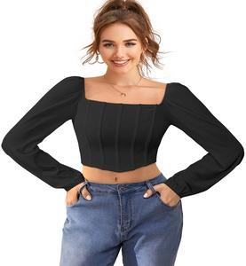 เสื้อยืดแฟชั่นบูติกสุดพิเศษอินเดียสำหรับผู้หญิงทันสมัยเสื้อถักนิตติ้งใส่สบายปกติเสื้อสั้นทางการอินเดีย - Product Image 1