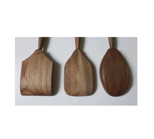 Cuillère en bois ustensiles de cuisine ustensiles de cuisine naturels haute qualité plaqué or longue poignée écologique - Product Image 2
