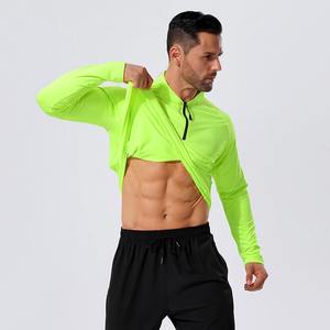 Vente en gros de pull-over à quart de fermeture éclair chemises de golf vierges à manches longues pour entraînement sportif vêtements de gymnastique chemises à fermeture éclair d'entraînement pour hommes - Product Image 3