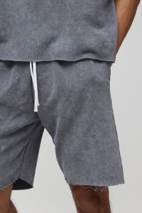 2026 Heavyweight High Street Solid hombres de talla grande Jogger ácido lavado en blanco logotipo personalizado 100% algodón teñido en aerosol transpirable - Product Image 4