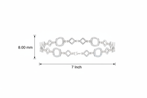 Elegant 14K Gold Rhodium Plated 96-Diamond Round Brilliant Cut Natural Diamond <b>Bracelet</b> & Bangle for Women - Product Image 2