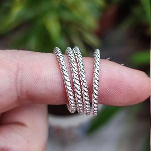 925 Sterling Silver Twisted Wire <b>Ring</b> Handmade Elegant Minimalist Promise <b>Ring</b> with Cut Stone <b>Dainty</b> Stackable Gift - Product Image 2