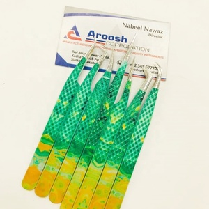 Pince à épiler en papier vert imprimé marbre de haute qualité en acier inoxydable durable vente en gros - Product Image 4