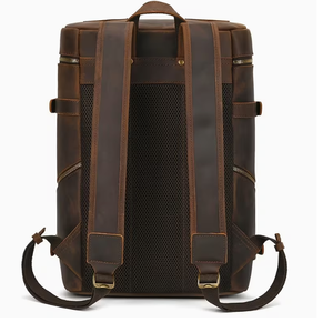 Brown Genuine <b>Leather</b> <b>Laptop</b> <b>Backpack</b> Vintage Travel Rucksack Large Capacity Computer Bag for Work and School - Product Image 5