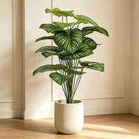 Plante artificielle Calathea Orbifolia en pot, fausse verdure en PVC, décoration intérieure et extérieure sur pied