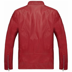 Veste en cuir véritable pour homme, col montant, imperméable, écologique, fermeture éclair sur le devant, logo personnalisable, séchage rapide, respirante, hiver - Product Image 2