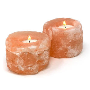 Bougeoirs en sel rose faits à la main IMPEX PAKISTAN artisanat naturel pur personnalisé de superbe qualité - Product Image 1