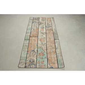 พรมตุรกี ขนาด 2.9x6.4 ฟุต พรมวินเทจสีน้ำตาลน้ำเงิน พรมโมร็อกโก - Product Image 1