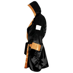 Vente en gros Robe de boxe brillante pleine longueur avec capuche Logo personnalisé/impression de conception couleur unie pour hommes PK modèle KI-348759 - Product Image 5