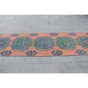 Turkish <b>Rug</b>, <b>Runner</b> 2.9x11 ft <b>Rug</b>, Orange Moroccan <b>Rug</b> - Product Image 4
