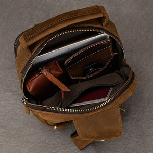 Riñonera de cuero genuino de moda Vintage antirrobo personalizada, riñonera de gran capacidad para el pecho, riñonera para mujer - Product Image 4