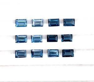 Lote de Piedras Preciosas Sueltas de Topacio Azul Londres Natural, Corte Baguette, 4*6 MM, 5 CT, Piedra de Topacio Azul Londres para Joyería - Product Image 4