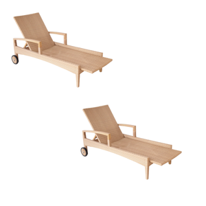 Chaise de plage moderne Mobilier d'extérieur de loisir Lit de soleil en bois Piscine en rotin Plage Chaise longue en bois Fabrication directe d'Indonésie - Product Image 6