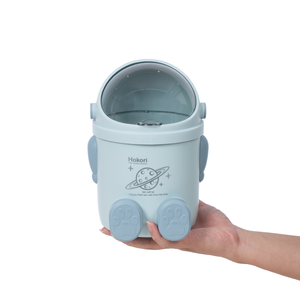 Mini contenedor de basura robotizado Hokori 5268, un cubo de basura compacto de escritorio hecho de plástico PP con tapa, ideal para oficinas y espacios de estudio. - Product Image 4