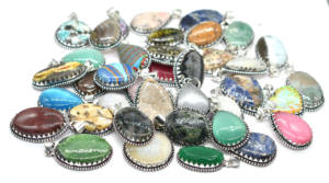 Colgantes Vintage A LA Moda para Mujer, Collares de Piedras Preciosas Naturales para Fiestas, Colgantes de Latón, Lote Mixto a Granel, Venta Al por Mayor - Product Image 2