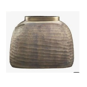 Florero de Metal Plateado Cepillado de Alta Gama, Decoración Moderna para Sala de Estar/Hotel, Maceta de Metal Personalizada para Decoración de Sala de Estar - Product Image 4